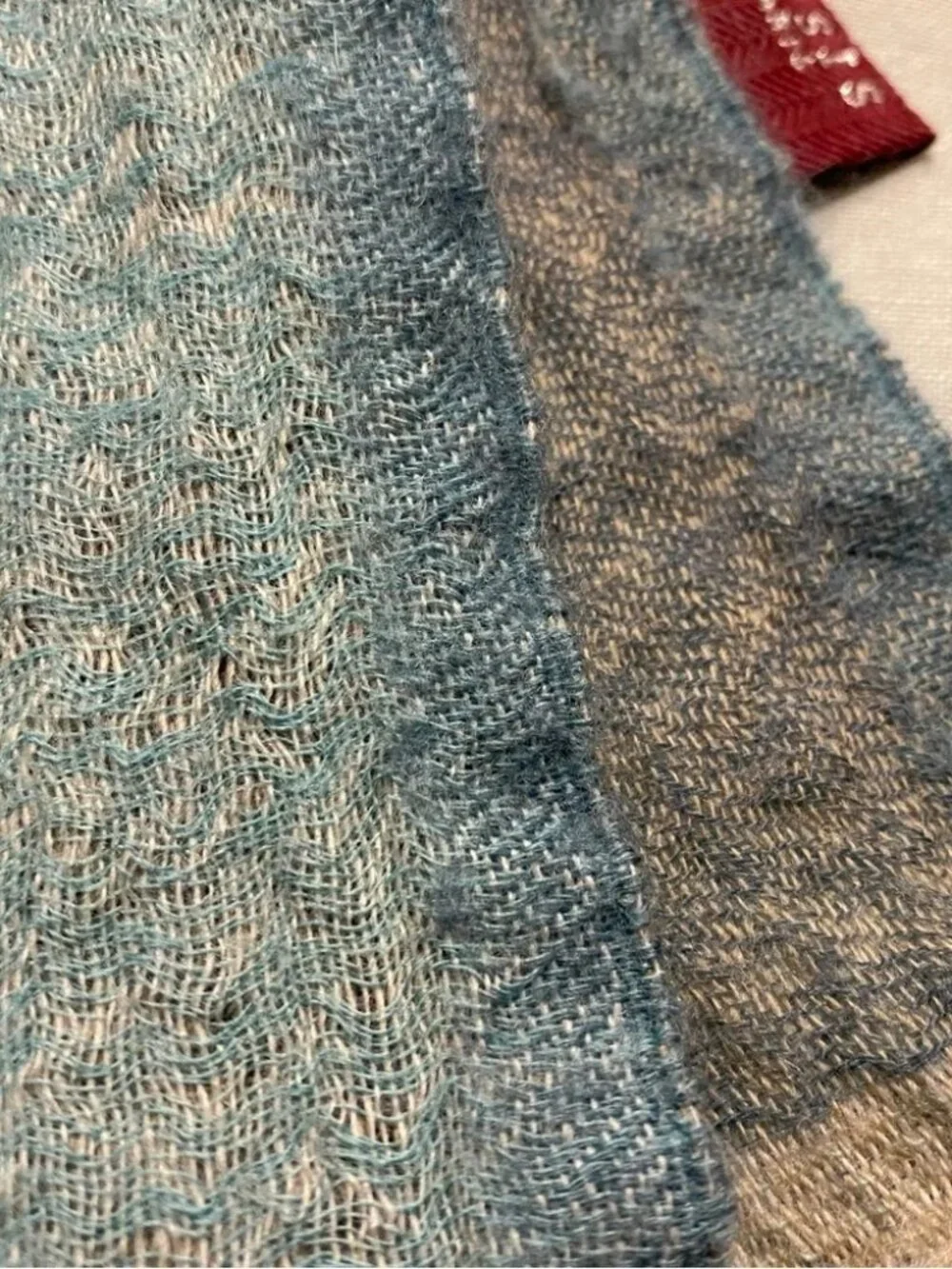 Iosis Paris Yves Delorme blue 100% woven wool 49
